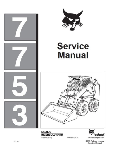 bobcat 7753 skid steer loader service manual|bobcat 7753 repair manual.